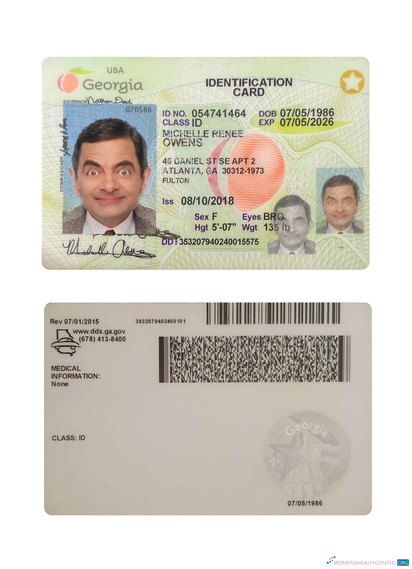 Download USA Georgia ID card 2018 present Photoshop template